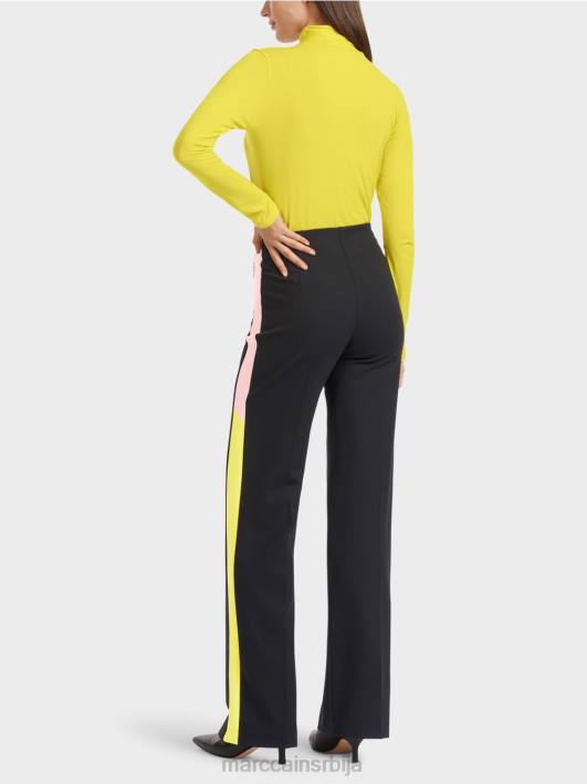 намотавање панталона са тракама од плетенице Marc Cain D688592 црн одећу