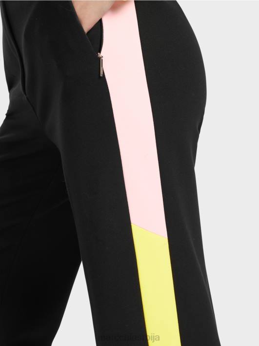 намотавање панталона са тракама од плетенице Marc Cain D688592 црн одећу