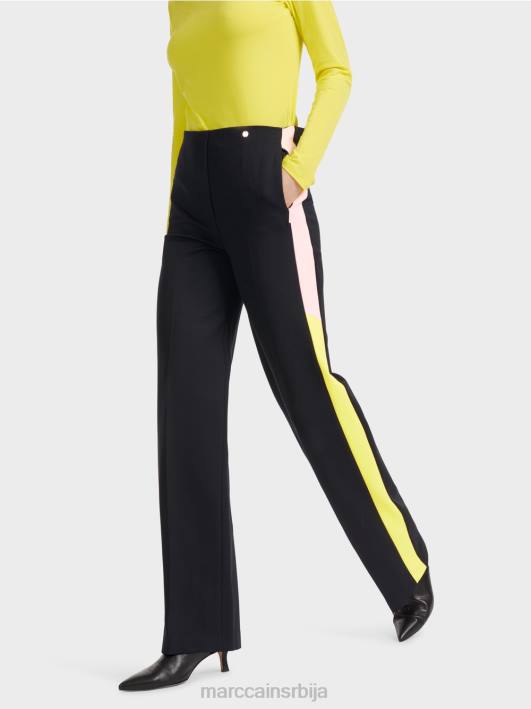 намотавање панталона са тракама од плетенице Marc Cain D688592 црн одећу