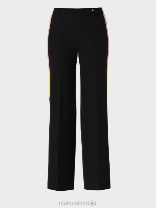 намотавање панталона са тракама од плетенице Marc Cain D688592 црн одећу