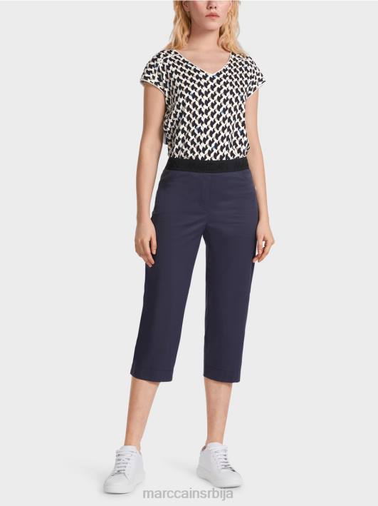 летње панталоне са еластичним појасом Marc Cain D688596 поноћно плава одећу