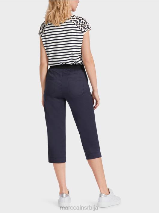 летње панталоне са еластичним појасом Marc Cain D688596 поноћно плава одећу