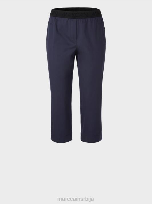 летње панталоне са еластичним појасом Marc Cain D688596 поноћно плава одећу