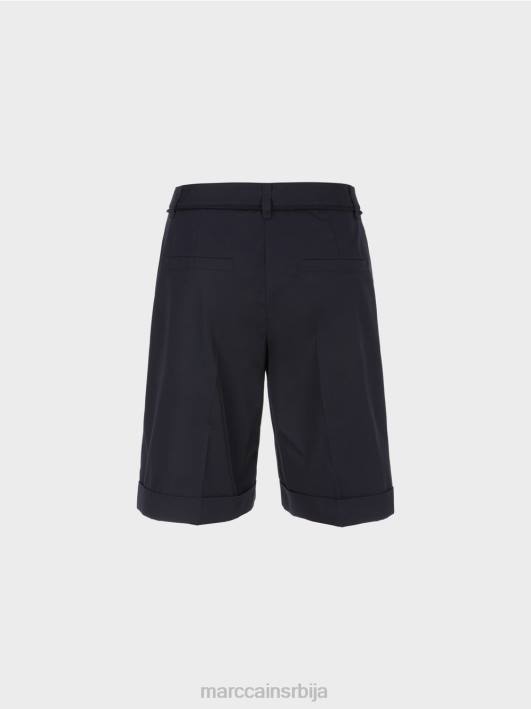 памучне панталоне са набором Marc Cain D688598 поноћно плава одећу