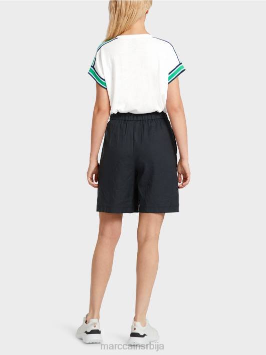 женствене кратке хлаче са растезљивим појасом Marc Cain D688603 поноћно плава одећу