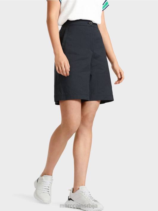женствене кратке хлаче са растезљивим појасом Marc Cain D688603 поноћно плава одећу