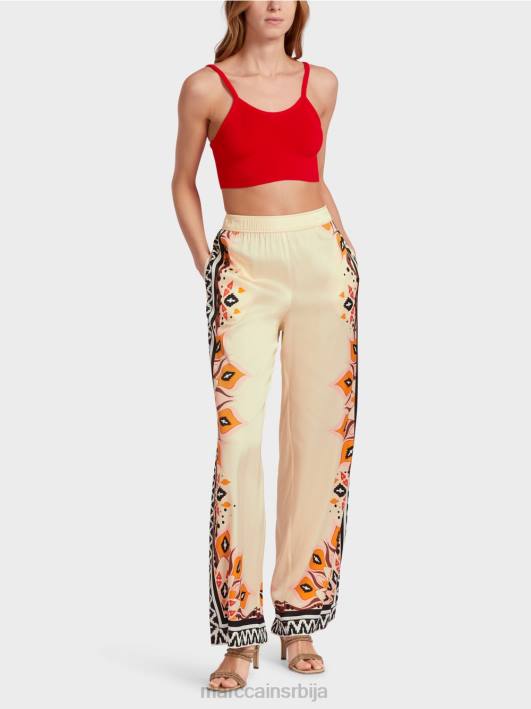 вискозне панталоне са мешаним шарама Marc Cain D688606 Бордо одећу