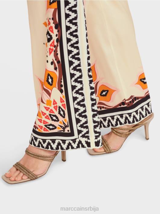 вискозне панталоне са мешаним шарама Marc Cain D688606 Бордо одећу