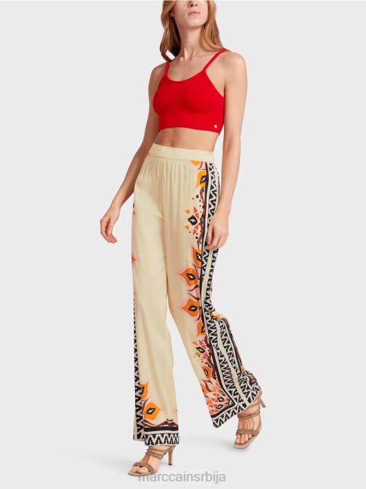 вискозне панталоне са мешаним шарама Marc Cain D688606 Бордо одећу