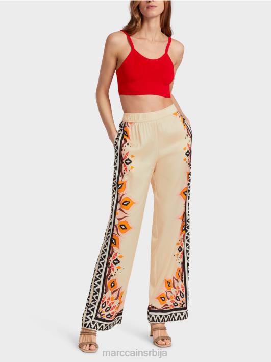 вискозне панталоне са мешаним шарама Marc Cain D688606 Бордо одећу