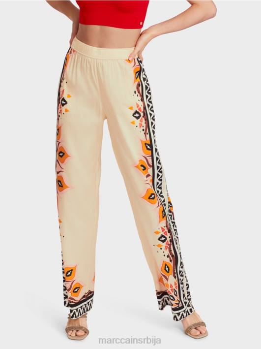 вискозне панталоне са мешаним шарама Marc Cain D688606 Бордо одећу