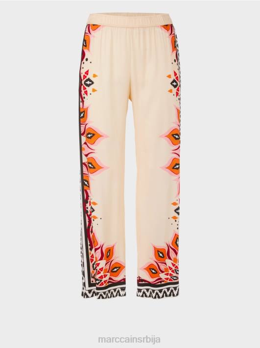 вискозне панталоне са мешаним шарама Marc Cain D688606 Бордо одећу