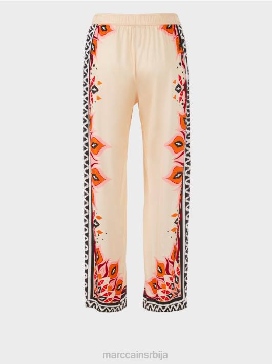 вискозне панталоне са мешаним шарама Marc Cain D688606 Бордо одећу