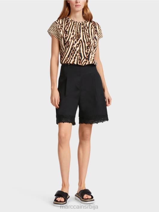 шортс са чипкастим рубом Marc Cain D688607 црн одећу