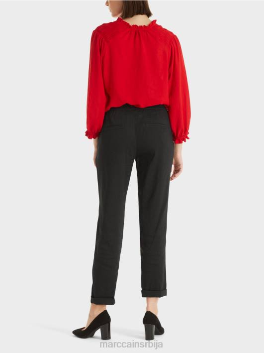 ланене панталоне са јоггер појасом Marc Cain D688609 црн одећу