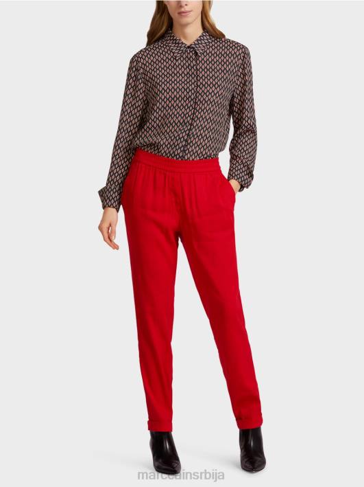 ланене панталоне са јоггер појасом Marc Cain D688613 Бордо одећу