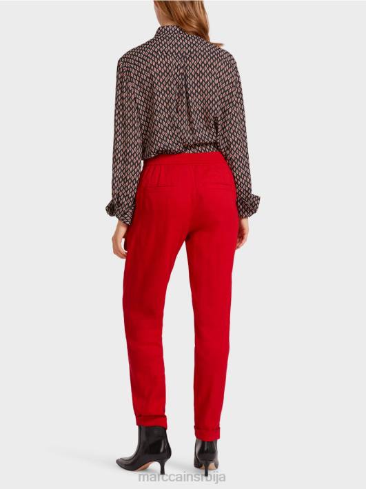 ланене панталоне са јоггер појасом Marc Cain D688613 Бордо одећу