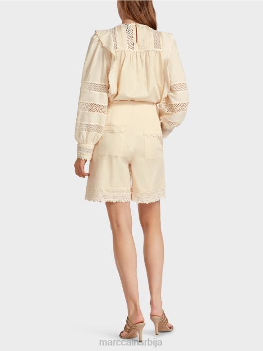 шортс са чипкастим рубом Marc Cain D688615 цреме одећу