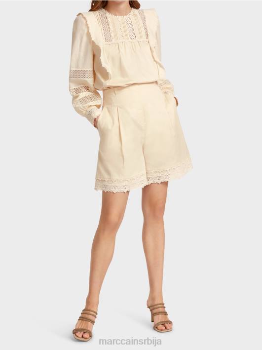 шортс са чипкастим рубом Marc Cain D688615 цреме одећу