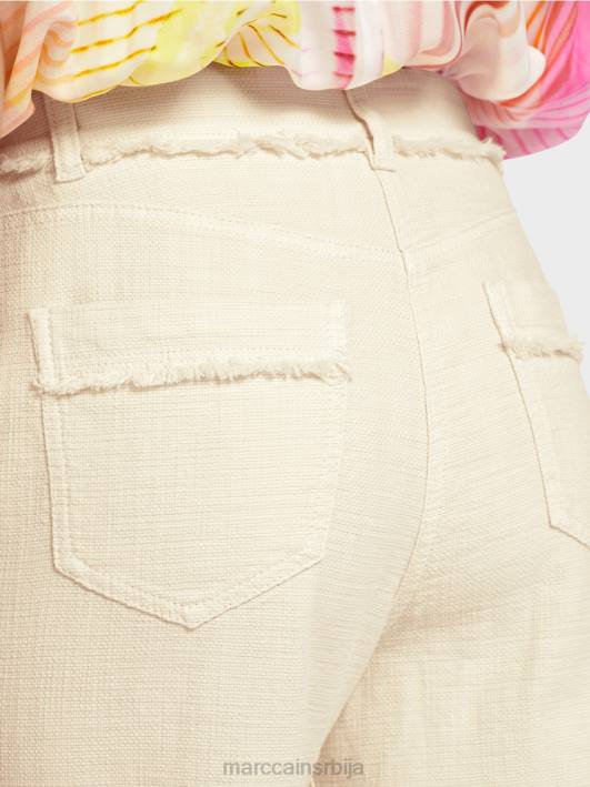 панталоне са ресама у ланеном изгледу Marc Cain D688617 меког платна одећу