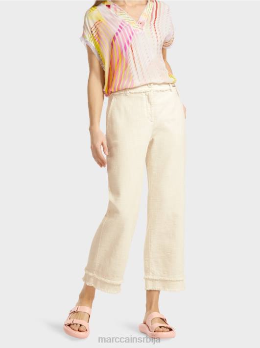 панталоне са ресама у ланеном изгледу Marc Cain D688617 меког платна одећу