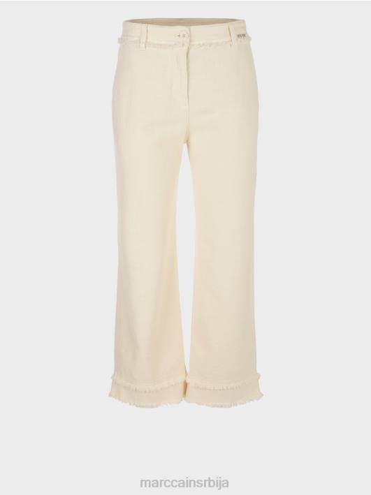 панталоне са ресама у ланеном изгледу Marc Cain D688617 меког платна одећу