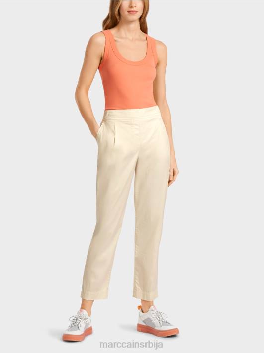 панталоне са наборима и растезљивим појасом Marc Cain D688621 меког платна одећу