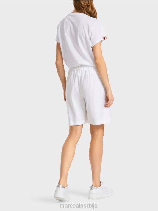 женствене кратке хлаче са растезљивим појасом Marc Cain D688622 бео одећу
