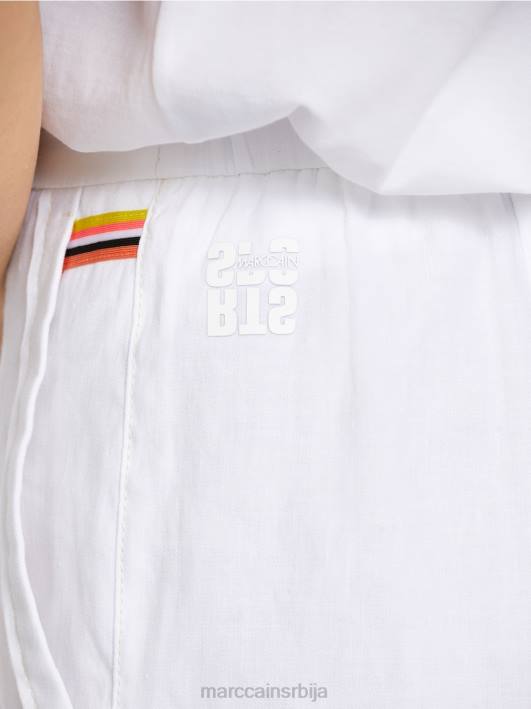 женствене кратке хлаче са растезљивим појасом Marc Cain D688622 бео одећу