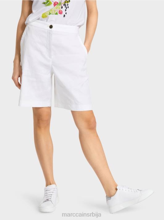 женствене кратке хлаче са растезљивим појасом Marc Cain D688622 бео одећу