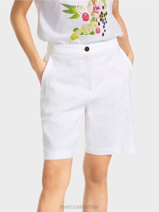 женствене кратке хлаче са растезљивим појасом Marc Cain D688622 бео одећу