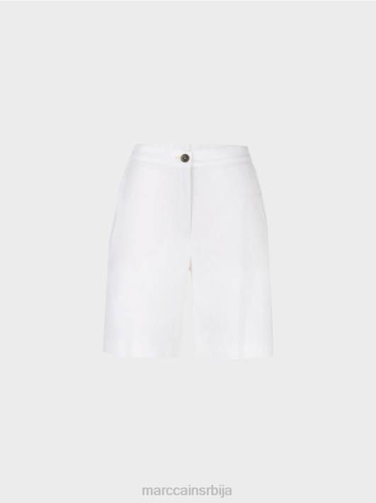 женствене кратке хлаче са растезљивим појасом Marc Cain D688622 бео одећу