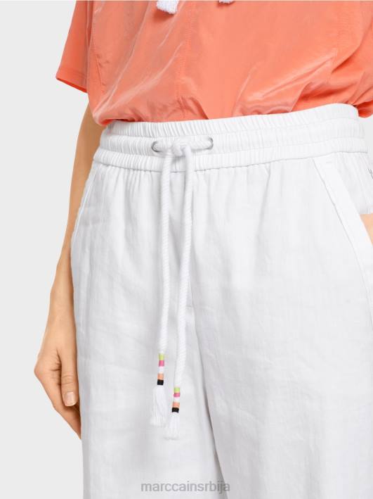 лежерне летње панталоне у мешавини лана Marc Cain D688626 бео одећу