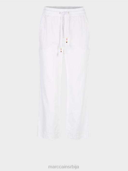 лежерне летње панталоне у мешавини лана Marc Cain D688626 бео одећу
