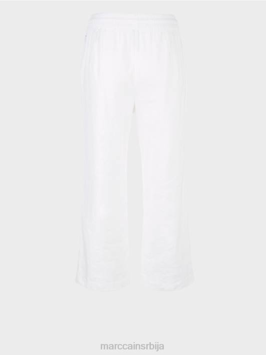 лежерне летње панталоне у мешавини лана Marc Cain D688626 бео одећу