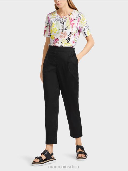 панталоне са наборима и растезљивим појасом Marc Cain D688627 црн одећу