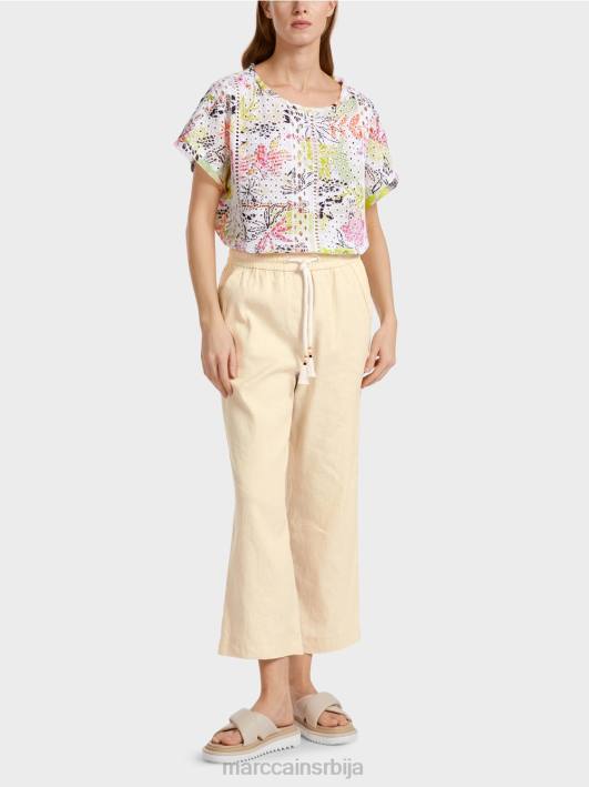 лежерне летње панталоне у мешавини лана Marc Cain D688629 меког платна одећу