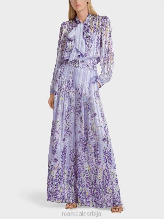 широке панталоне са принтом глициније Marc Cain D688630 светло лила одећу