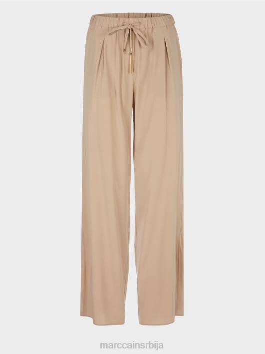 еластичне свилене панталоне Marc Cain D688632 дубок песак одећу