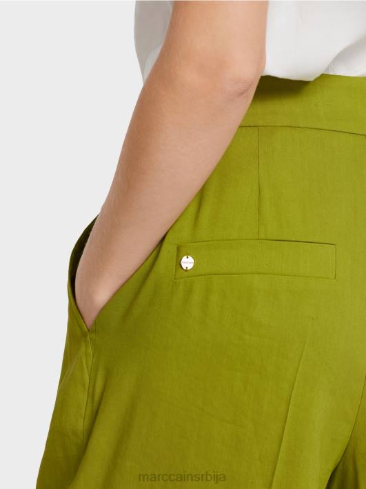 плисиране платнене панталоне Marc Cain D688638 дубоко маслинасто зелено одећу