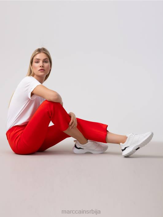 фредерица слим дрес панталоне Marc Cain D688643 ватрено црвено одећу