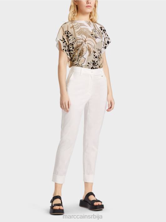 франца панталоне са набором и манжетном Marc Cain D688659 прљаво бело одећу