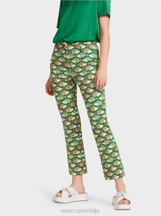 фредерица панталоне од дреса са животињским принтом Marc Cain D688668 тамно зелена маховина одећу