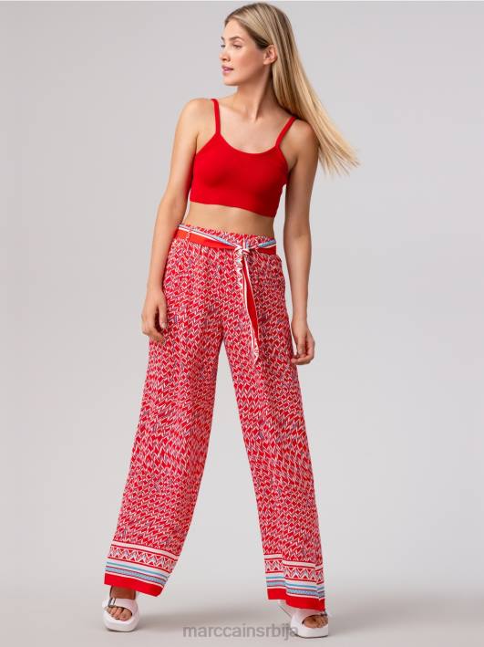 виттен панталоне у дизајну седамдесетих Marc Cain D688672 ватрено црвено одећу