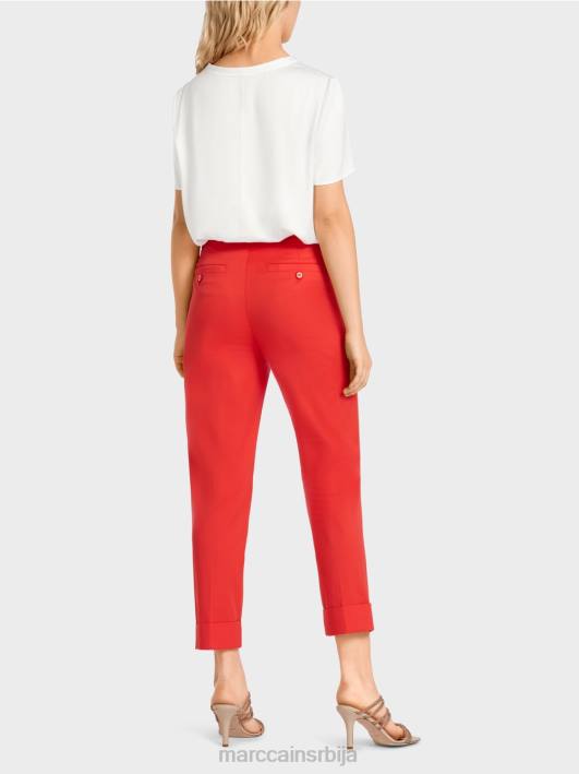 франца панталоне са набором и манжетном Marc Cain D688677 ватрено црвено одећу