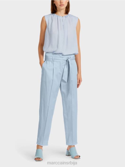 панталоне у стилу папирне кесе Marc Cain D688691 светло пудер плаве боје одећу