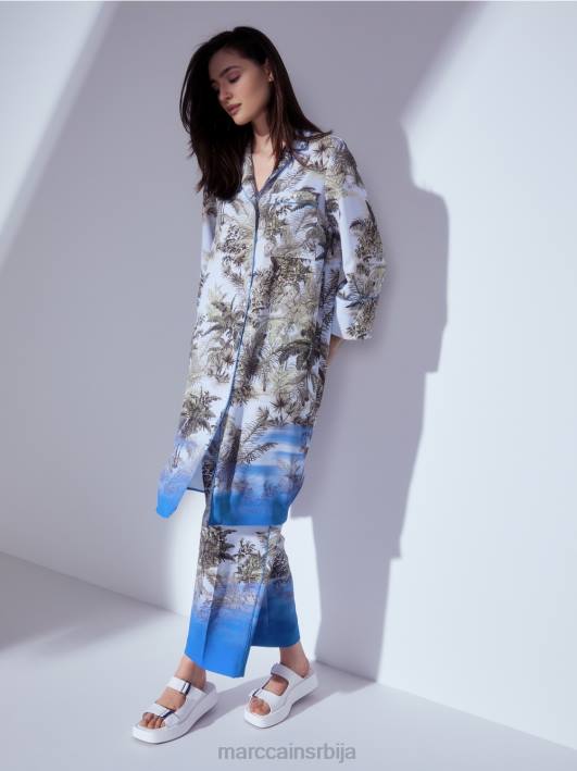 панталоне са дизајном длана Marc Cain D688693 светло пудер плаве боје одећу