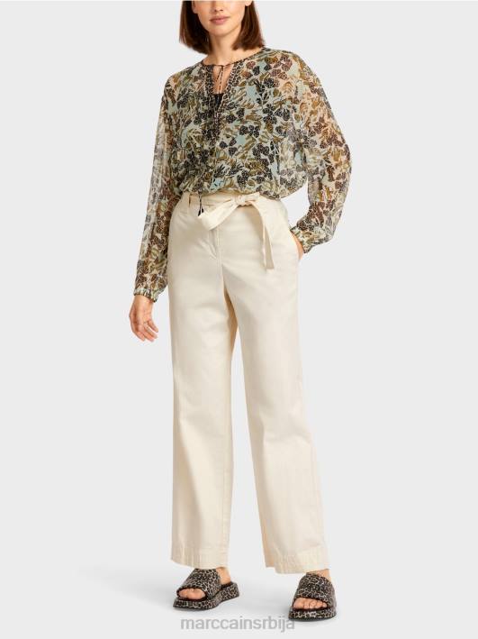 панталоне у стилу папирне кесе "преиспитамо заједно". Marc Cain D688694 крема у праху одећу