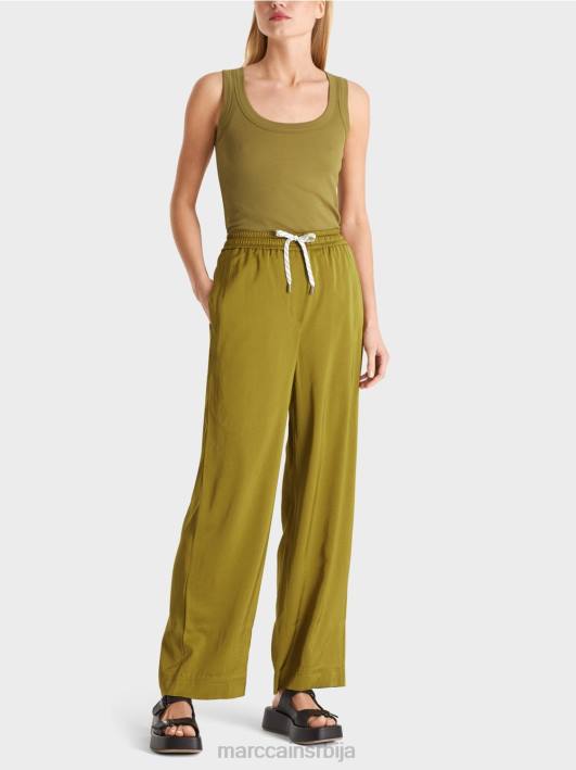 лабаве панталоне са јоггер појасом Marc Cain D688695 жута олив одећу