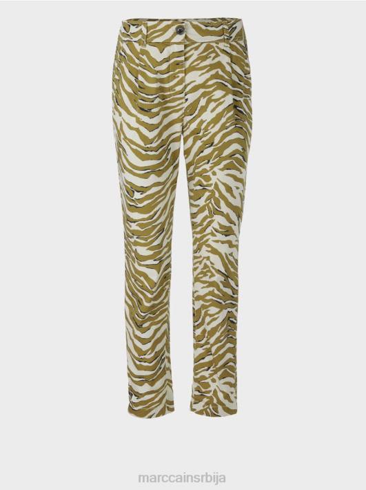 плисиране предње панталоне са леопард принтом Marc Cain D688696 крема у праху одећу